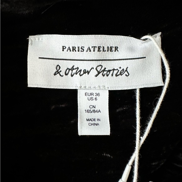 NWT Sz 6 & OTHER STORIES Black Velvet Open Back Midi Dress - Picture 11 of 11